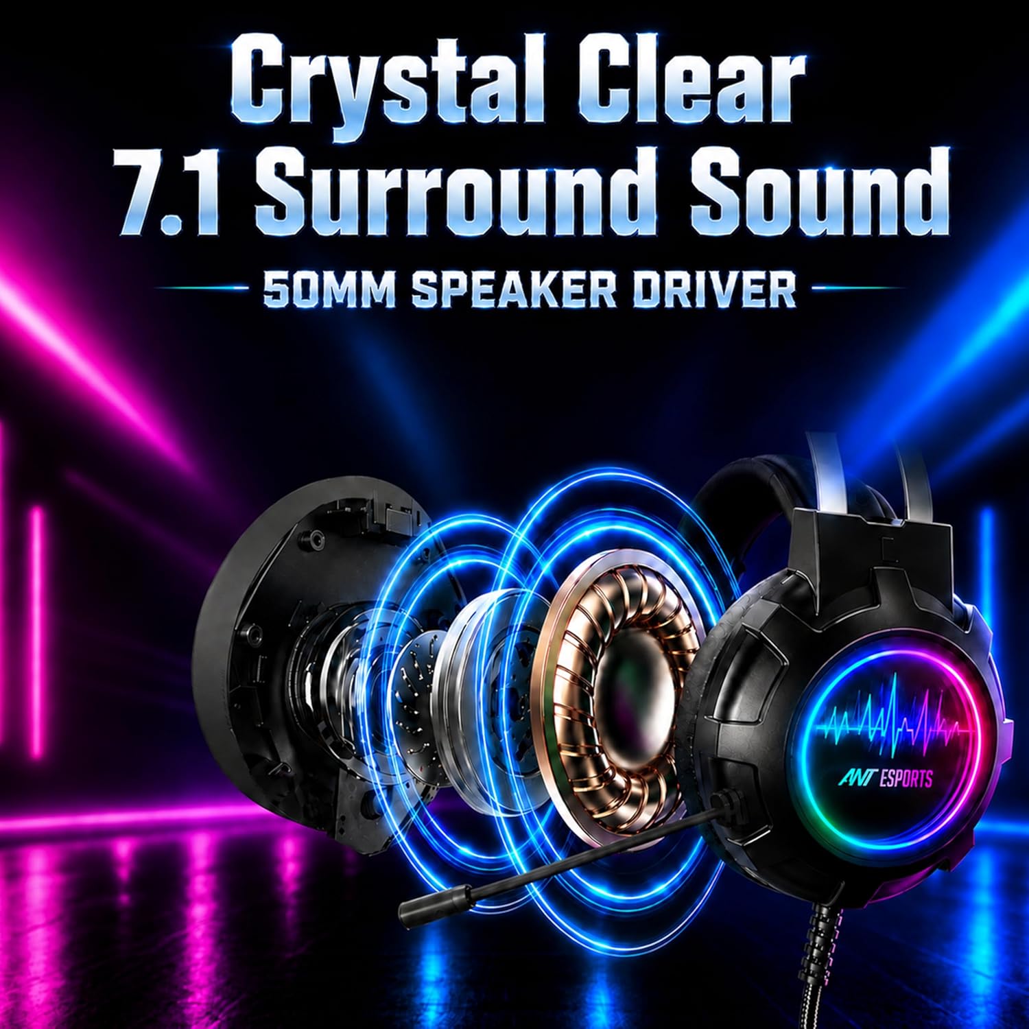 Ant Esports H590 Pro LED Gaming Headset - Image 3