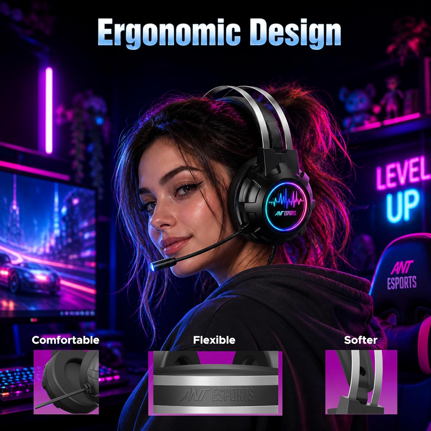 Ant Esports H590 Pro LED Gaming Headset - Image 4