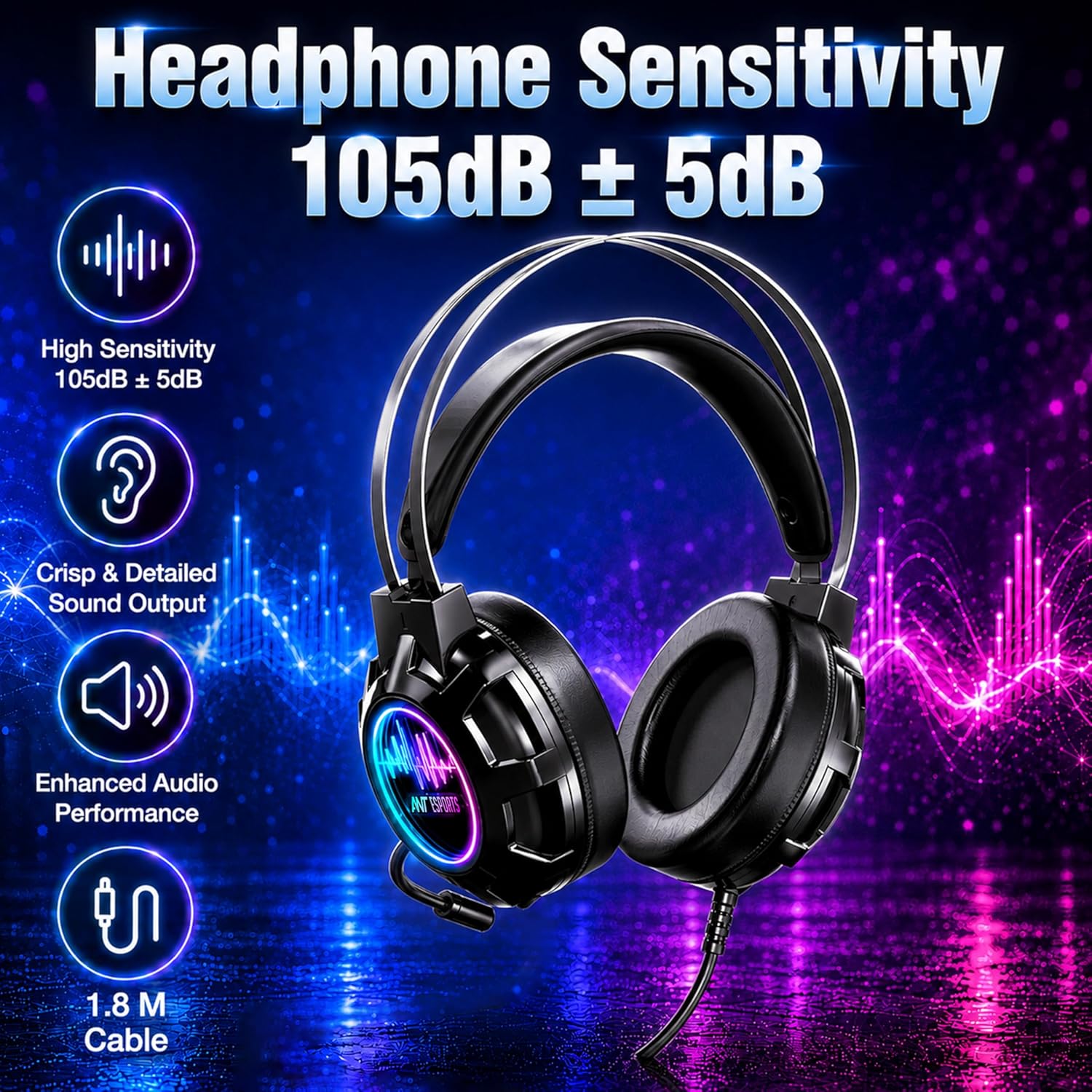 Ant Esports H590 Pro LED Gaming Headset - Image 9