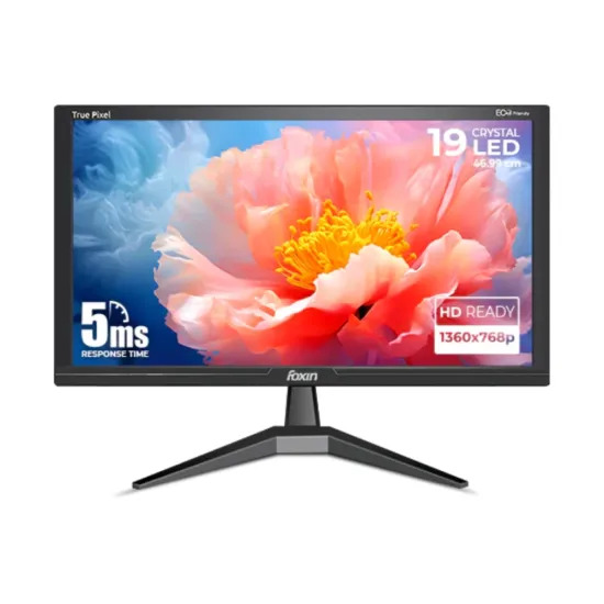 Foxin LED Monitor Crystal 19" HD 60Hz with HDMI | VGA (FM 19 HDMI)
