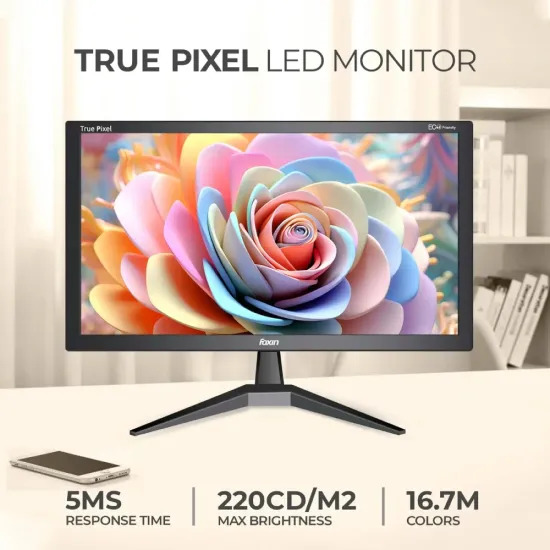 Foxin LED Monitor Crystal 19" HD 60Hz with HDMI | VGA (FM 19 HDMI) - Image 4
