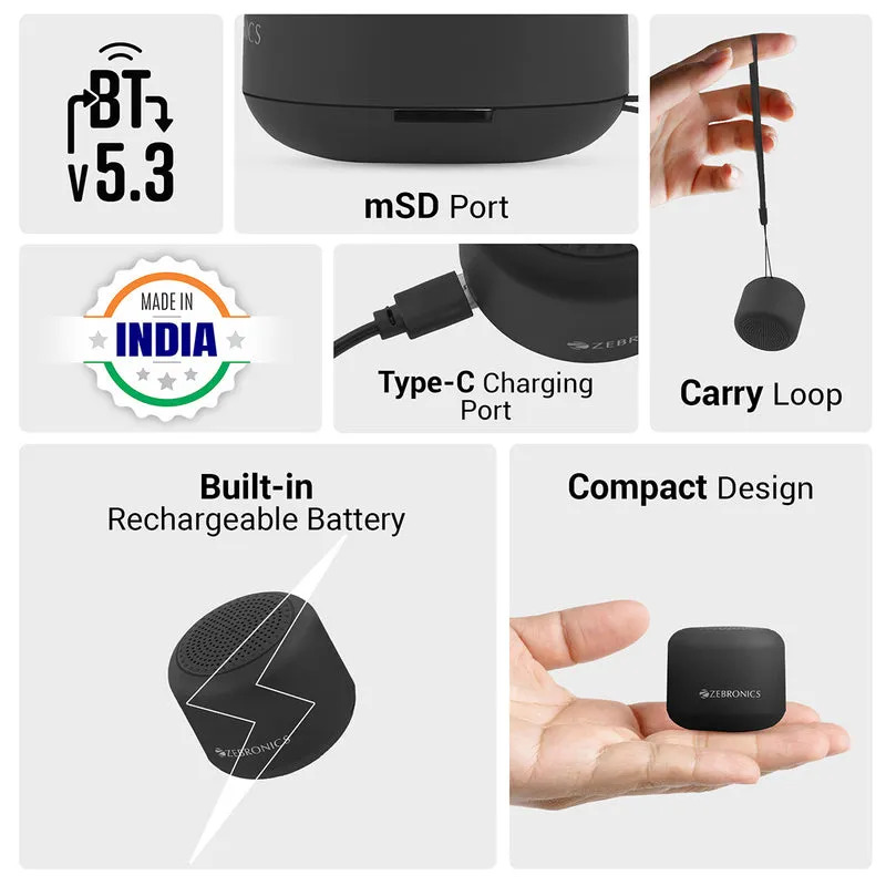 Zebronics Bluetooth Mini Speaker 5w (Zeb Pixie) - Image 3