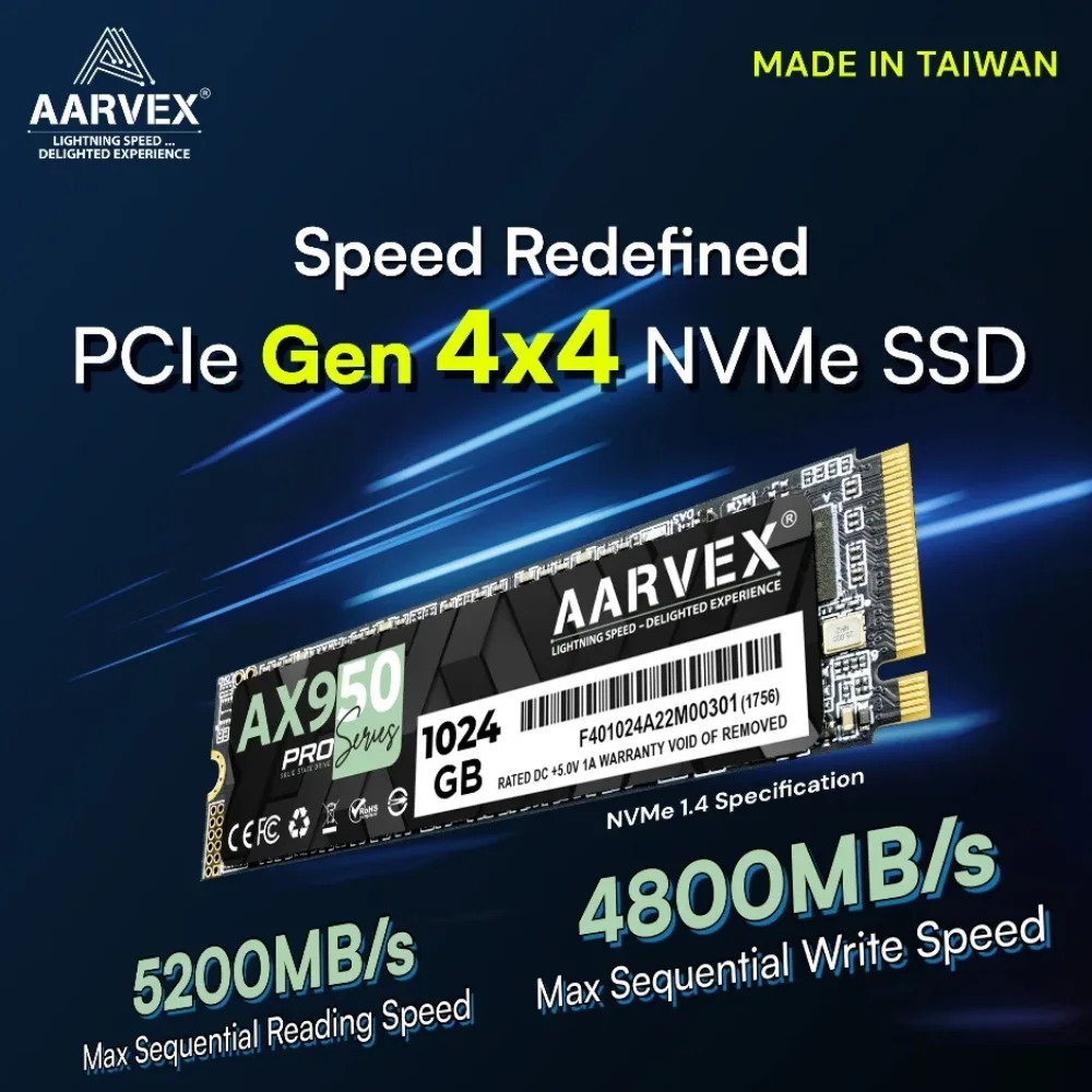 Aarvex Internal SSD 1TB NVMe 2280 (AX950) - Image 2