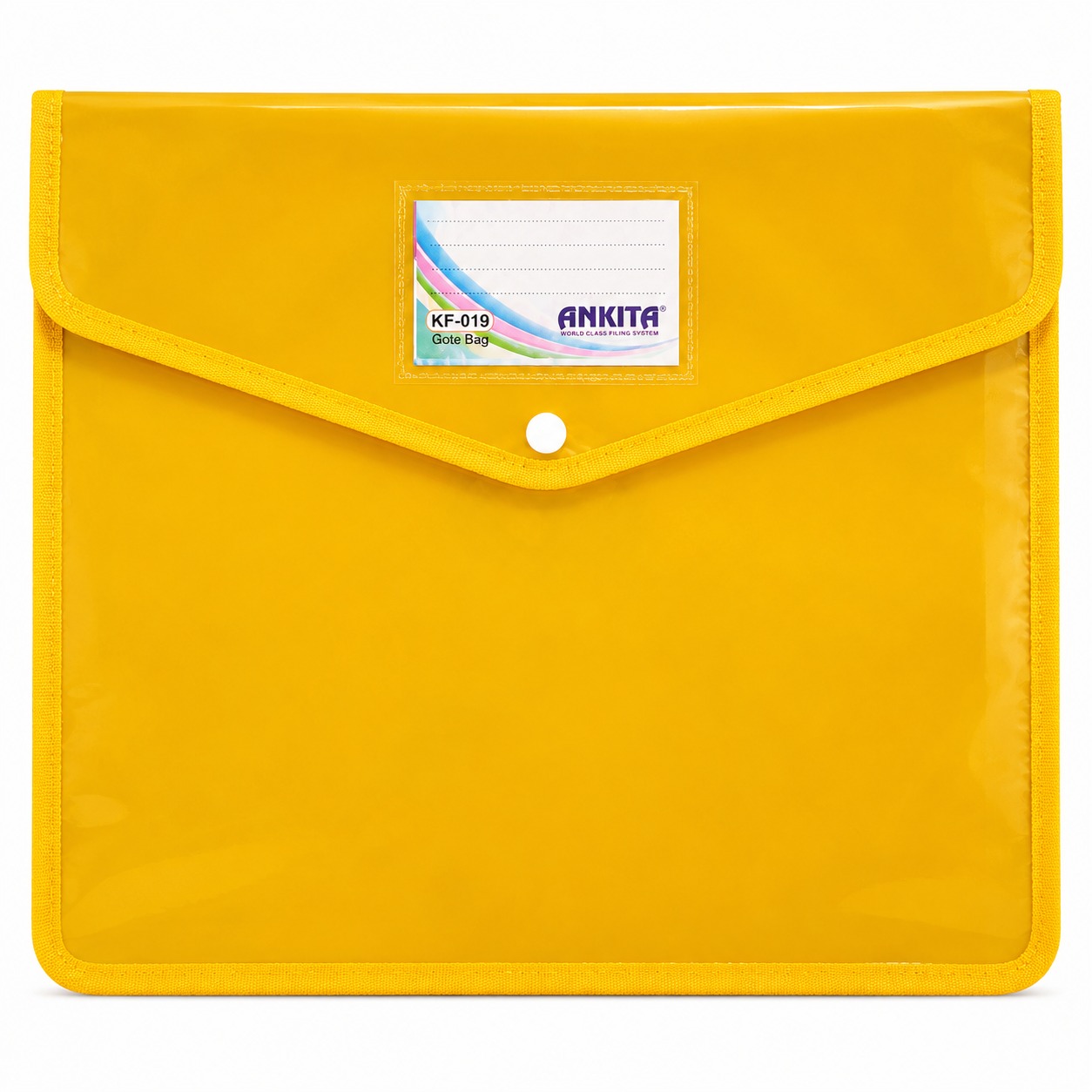 Ankita A4 Document Gota Bag with Button Closure (Yellow) - KF-019
