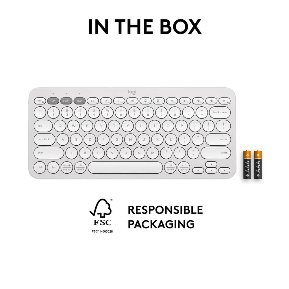 Logitech Bluetooth Keyboard Pebble Keys 2 K380s White - Image 4