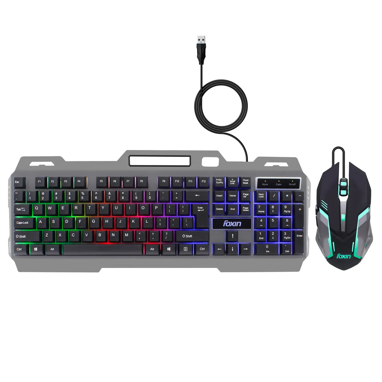 Foxin USB Gaming Keyboard Mouse Combo RGB (Thunder)