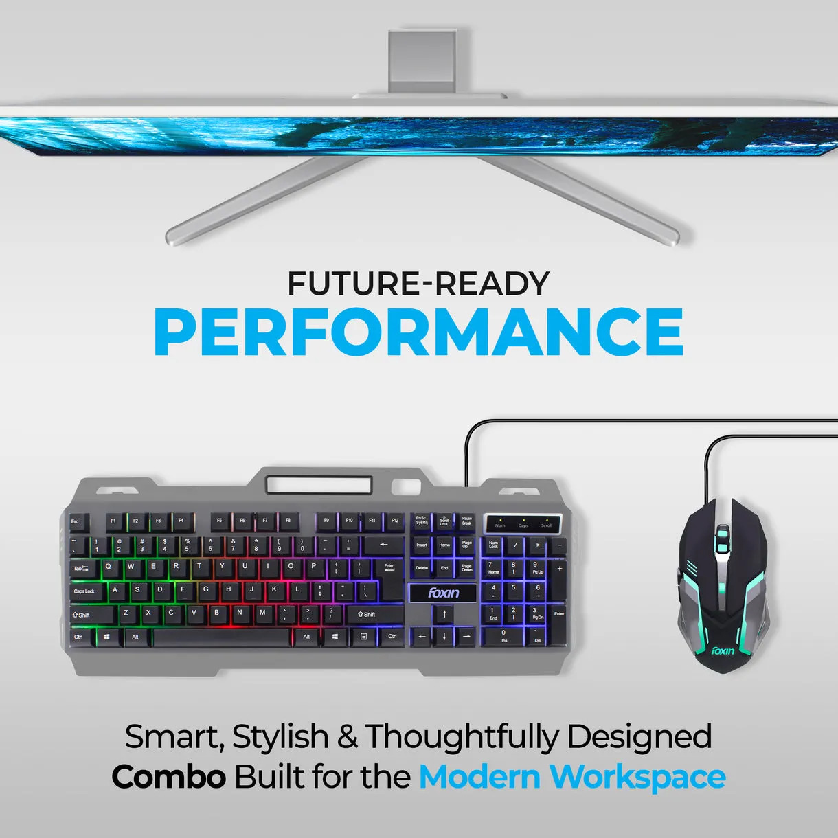 Foxin USB Gaming Keyboard Mouse Combo RGB (Thunder) - Image 4