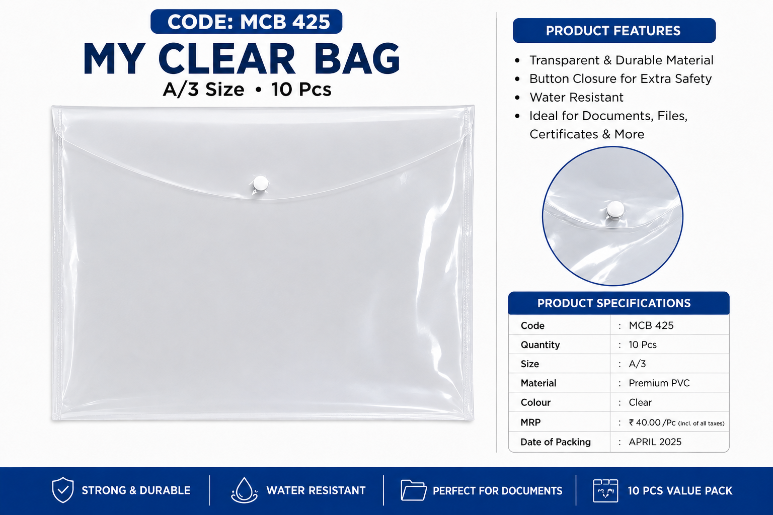 Ankita A3 my clear bag (10 Pcs Pack) MCB 425