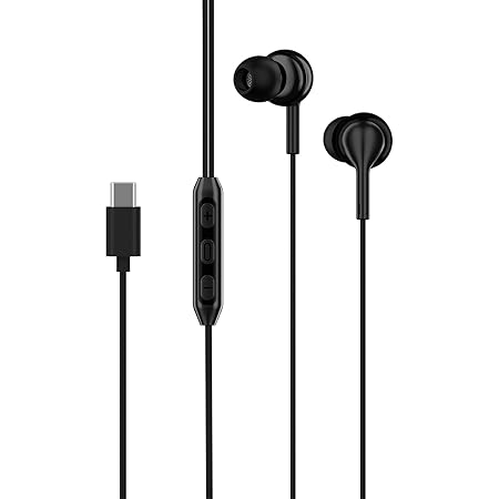 boAt BassHeads 100 C Wired Earphones with Type-C Jack, in-Line Microphone, 10mm Drivers, Signature Sound, Integrated Controls & Multi-OS Compatibility(Black)