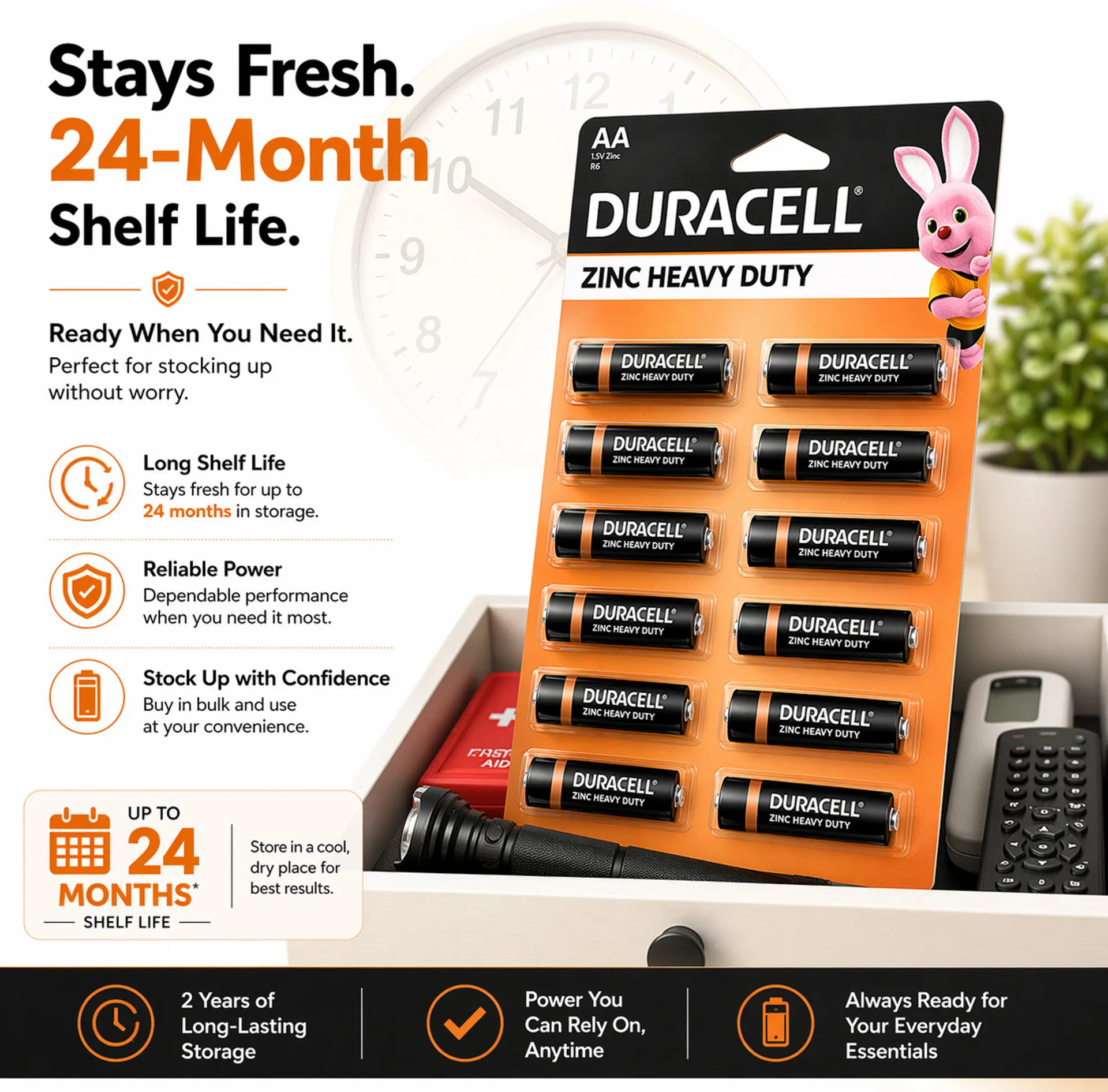 Duracell AA Zinc Battery (Pack of 12) - Image 2