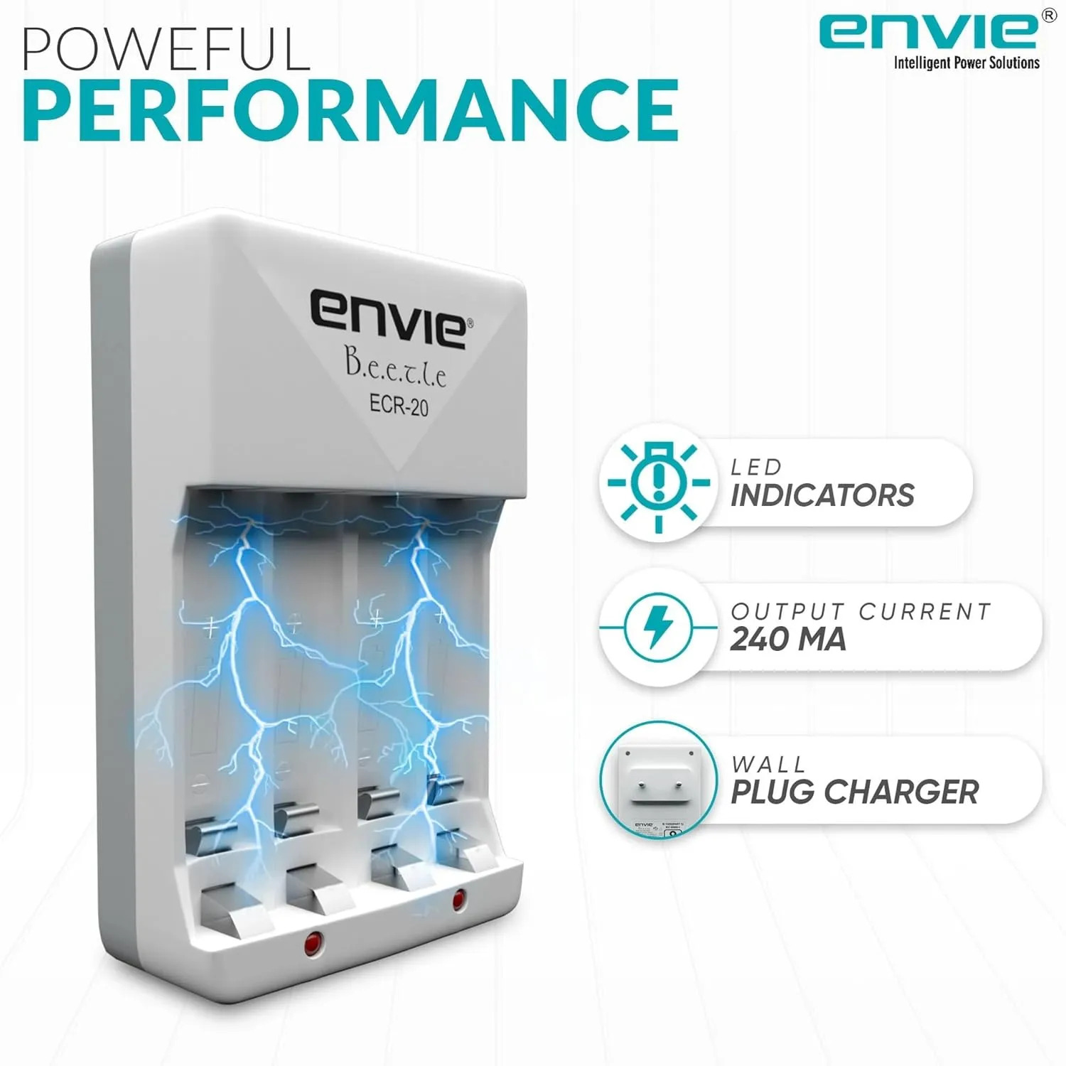 ENVIE Charger for AA & AAA Rechargeable Batteries (ECR-20) - Image 5