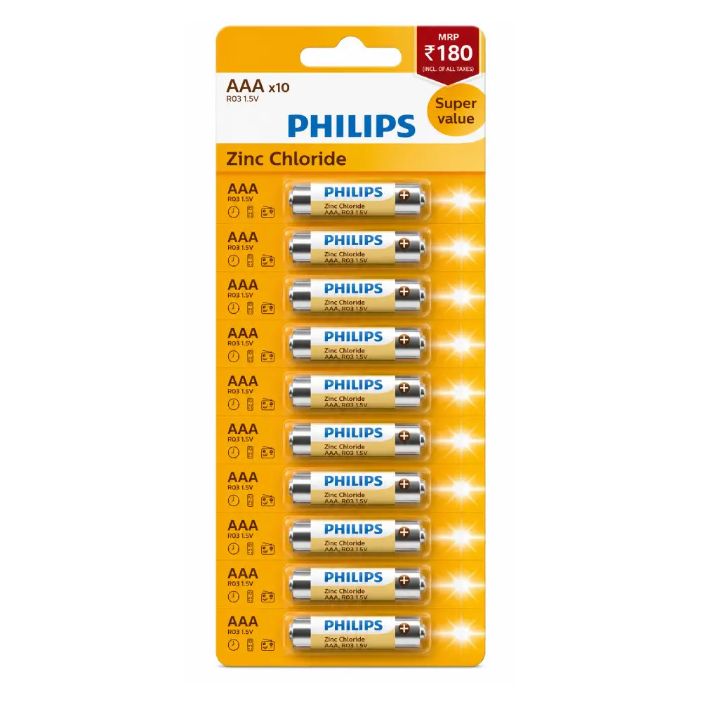 PHILIPS AAA Zinc Battery (Pack of 10)