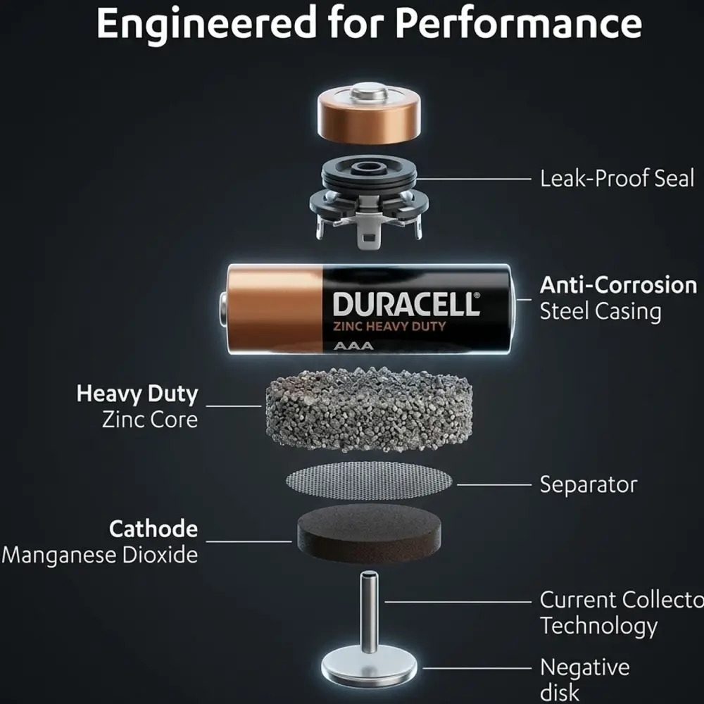 Duracell AAA Zinc Battery (Pack of 12) - Image 2