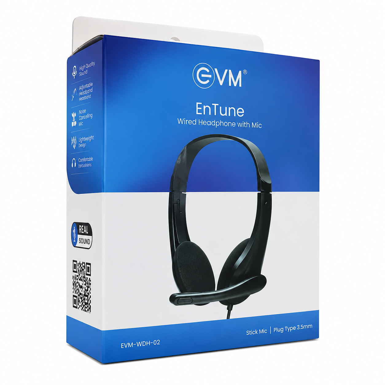 EVM Wired Headphone With Mic EnTune Black