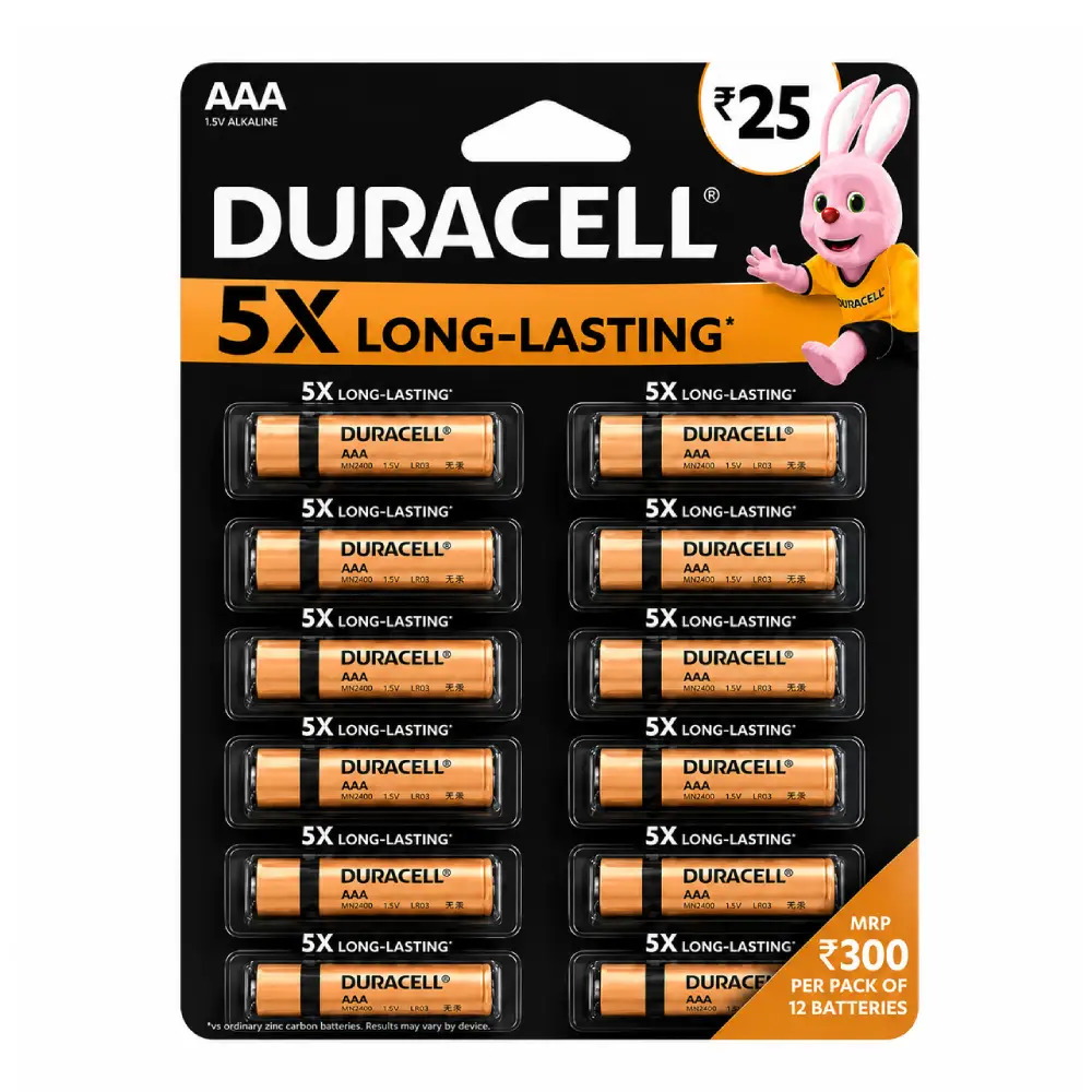Duracell AAA Alkaline Battery (Pack of 12)