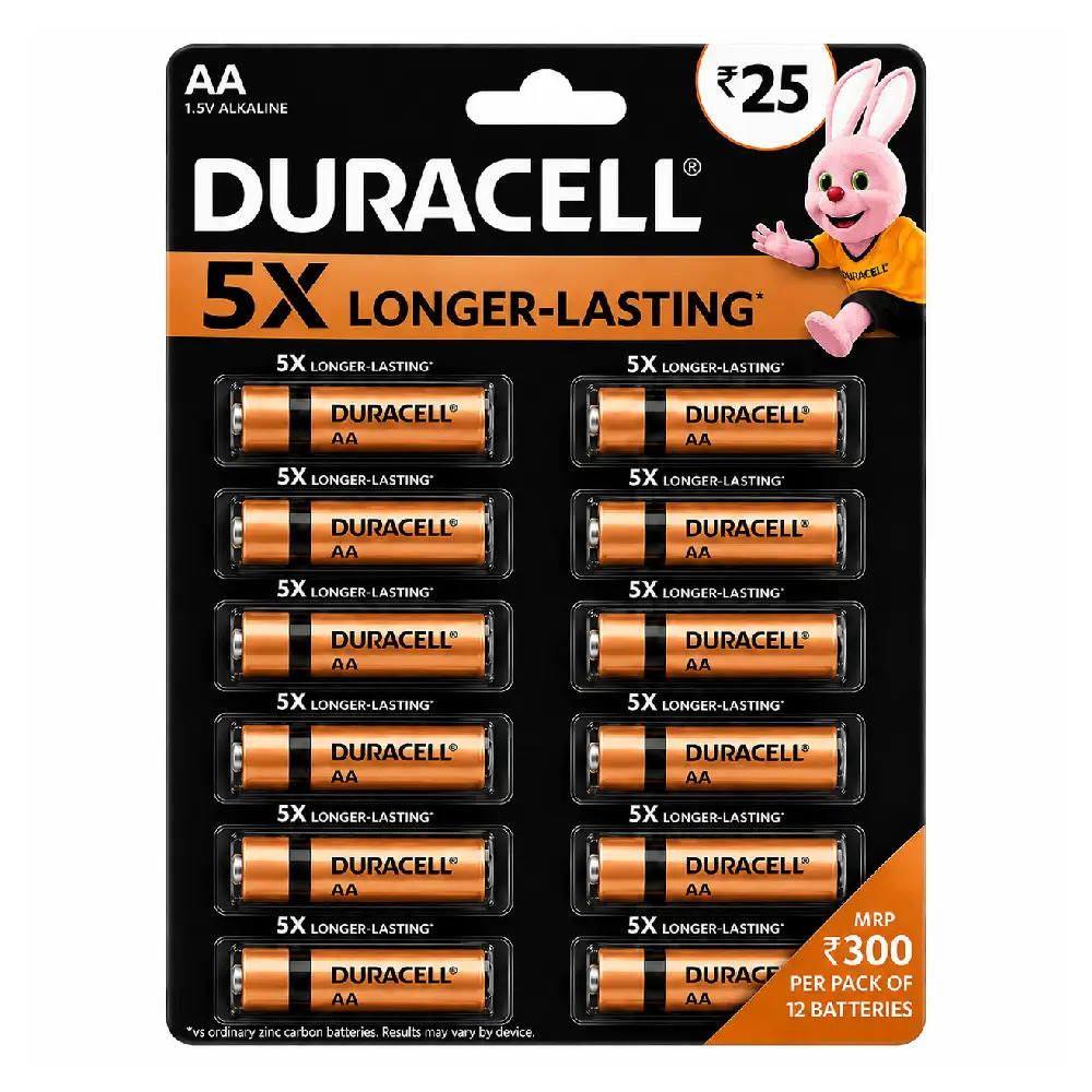 Duracell AA Alkaline Battery (Pack of 12)