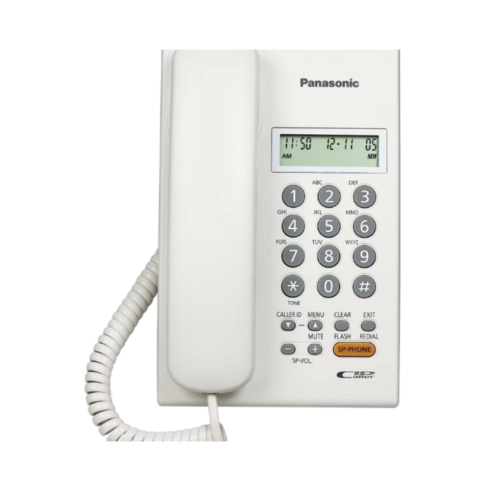 Panasonic Wired Telephone Set with Hands-Free Speakerphone White (KX-TSC62SX)