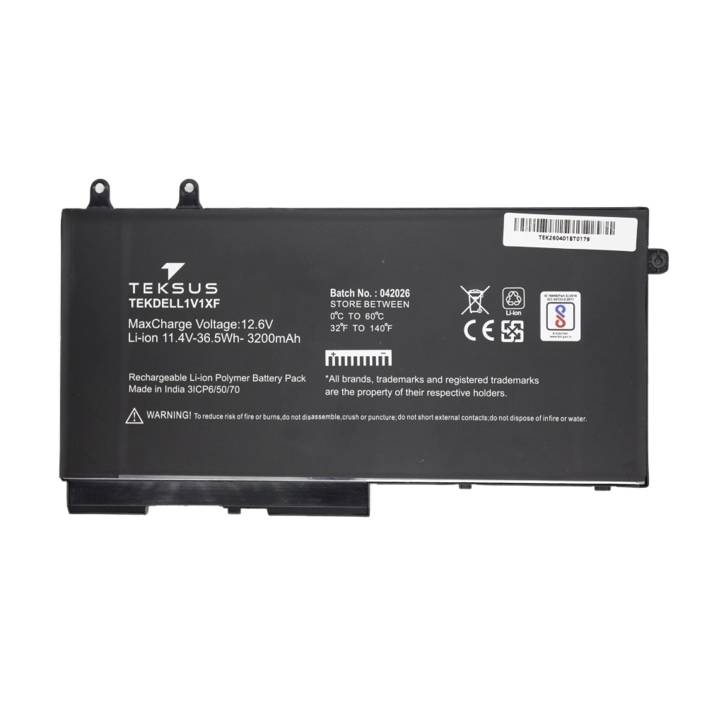 Teksus Laptop Battery Compatible For Dell Latitude E5400 | 1V1XF 3C - Image 2