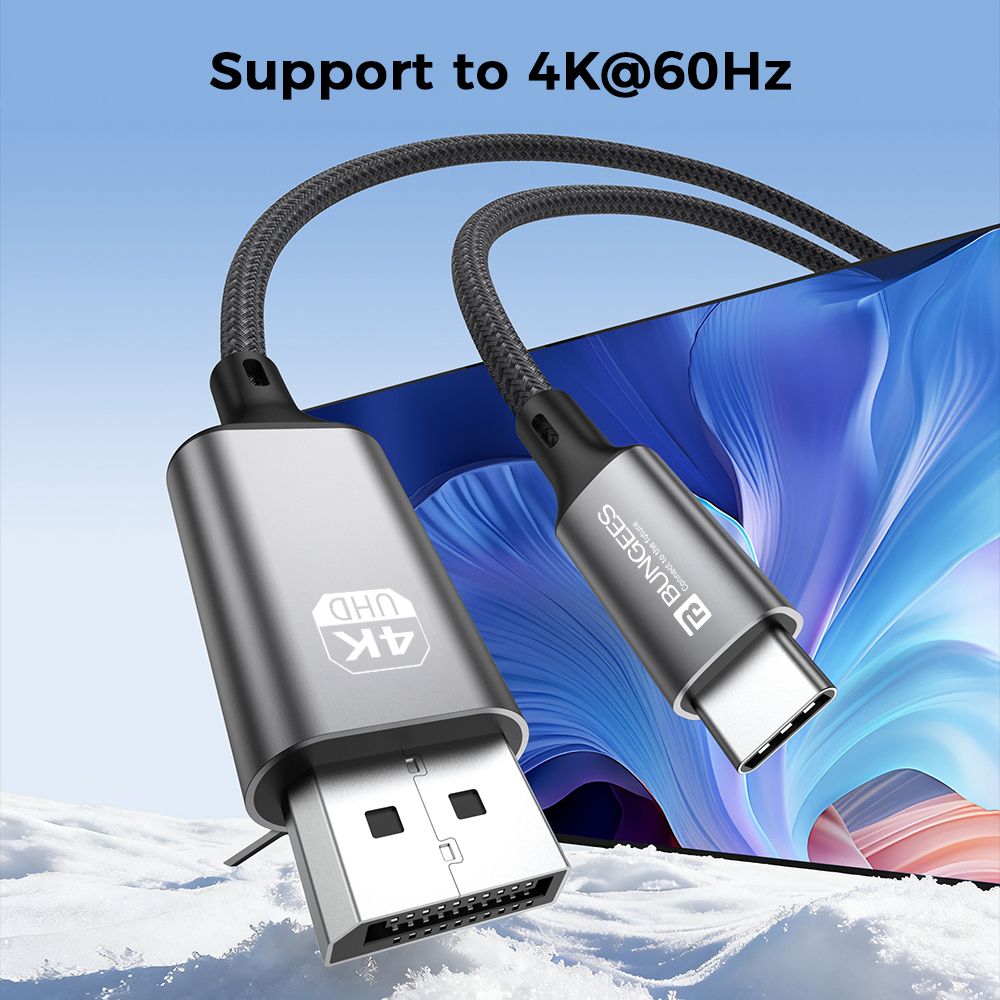 Bungees Type-C to Display Port Cable 4K 2m - Image 4
