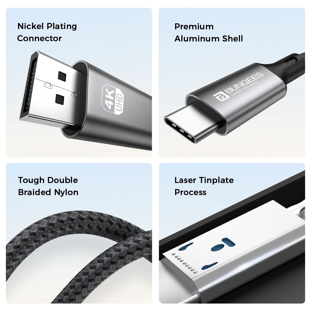 Bungees Type-C to Display Port Cable 4K 2m - Image 5