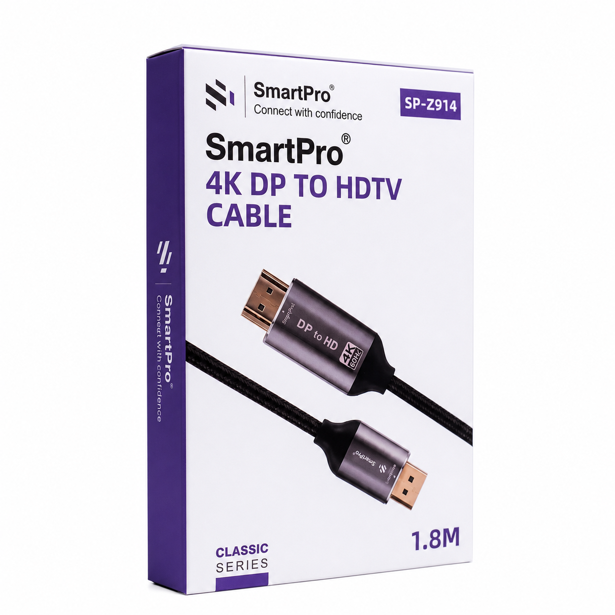 Smart-Pro 4K Display Port To HDMI Cable 60Hz 1.8m (SP-Z914)