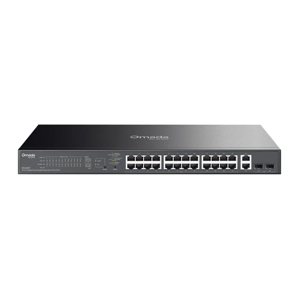 TP-Link Omada 28 Port PoE+ Gigabit Easy Managed Switch (24 GE + 2 GE + 2 GE SFP Uplinks) ES228GP