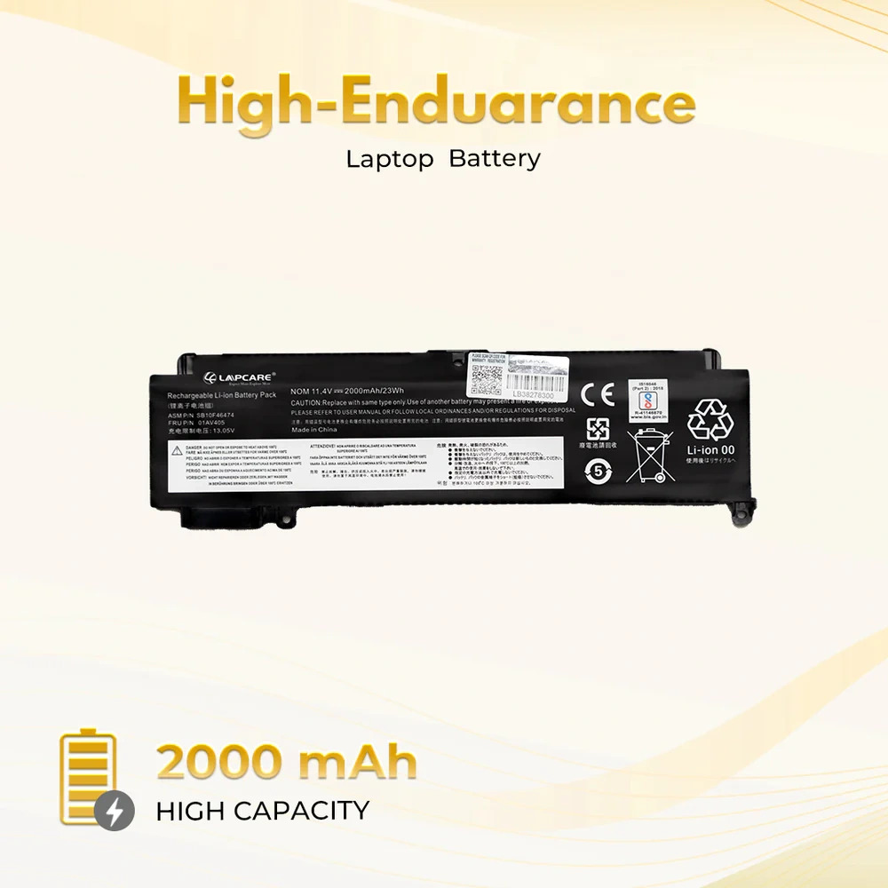 Lapcare Laptop Battery Compatible For Lenovo ThinkPad T460s | 01AV405 - Image 2