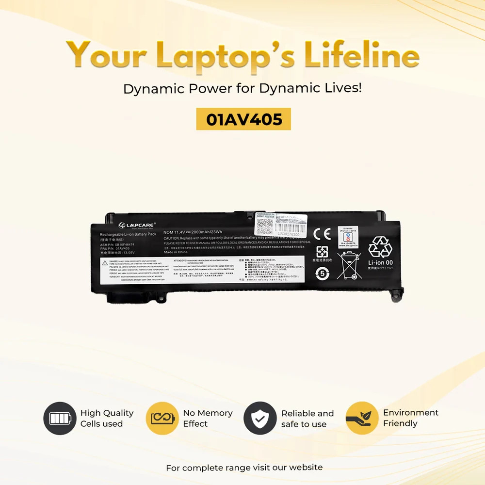 Lapcare Laptop Battery Compatible For Lenovo ThinkPad T460s | 01AV405 - Image 4