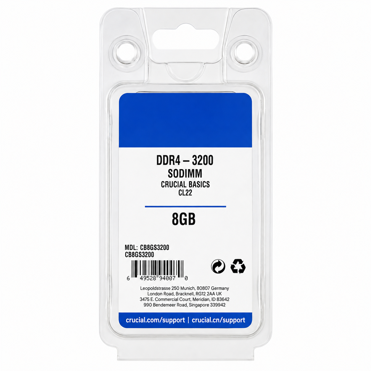 Crucial Laptop Ram 8GB DDR4 3200MHz