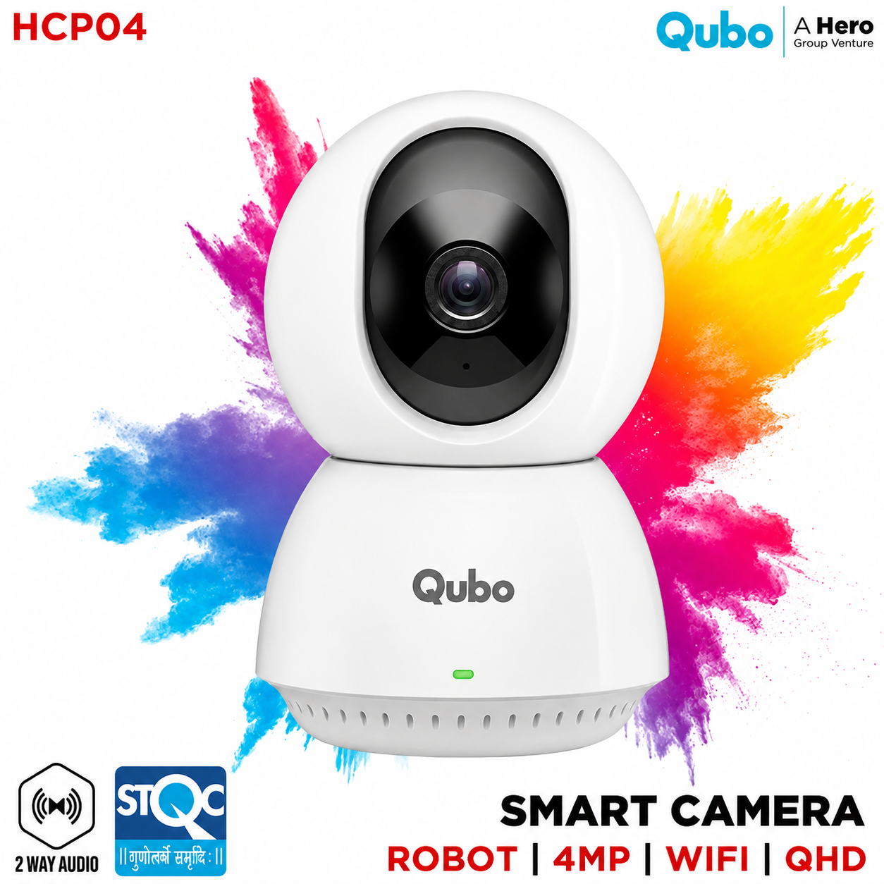 QUBO HCP04 SMART CAM 360 PRO 4MP WIFI PT CAMERA STQC CERTIFIED (2 YEAR)