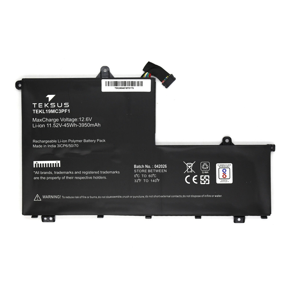 Teksus Laptop Battery Compatible For Lenovo L19C3PF1 | L19M3PF2 3C - Image 2