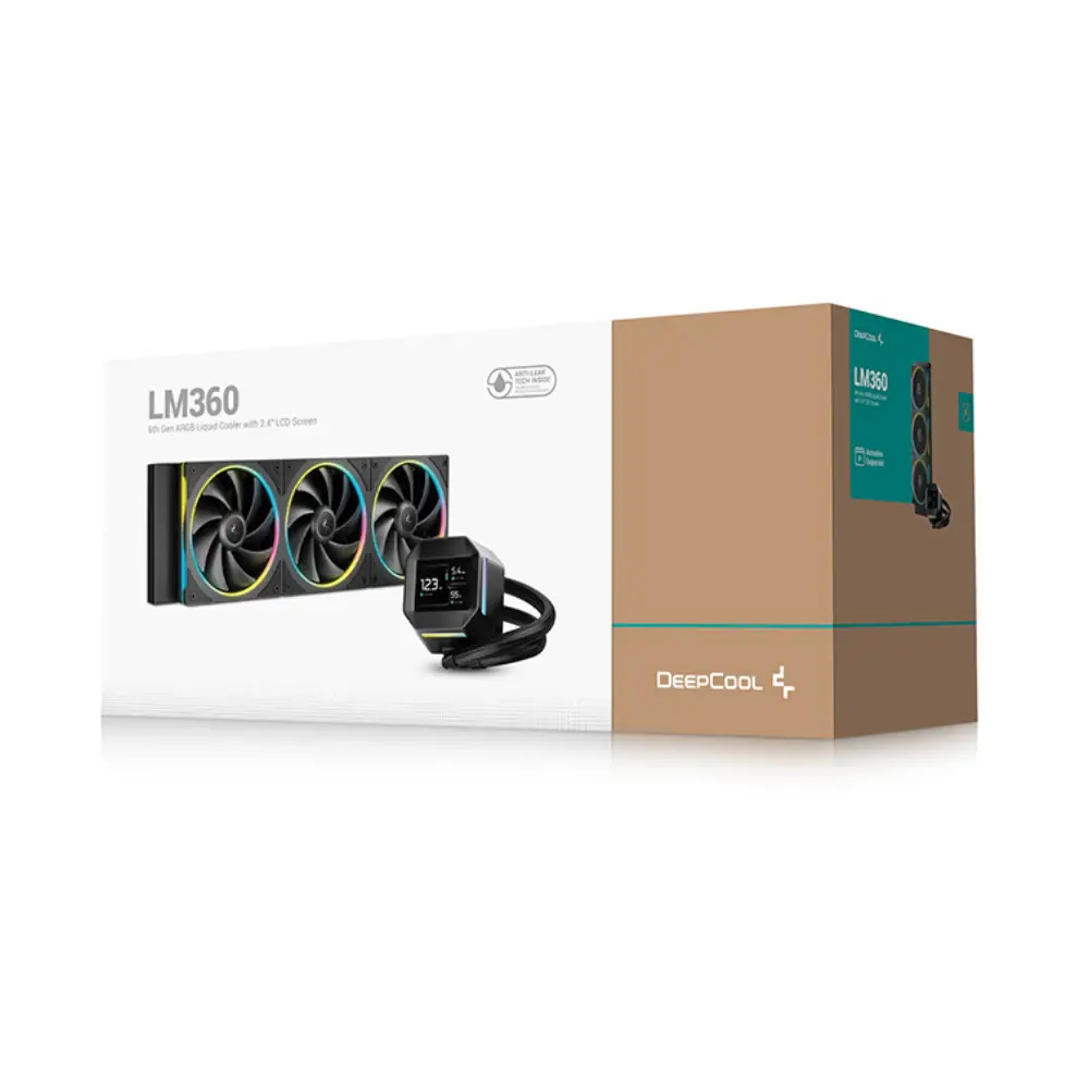 Deepcool CPU Cooler Liquid LM360 ARGB with 2.4" LCD Screen