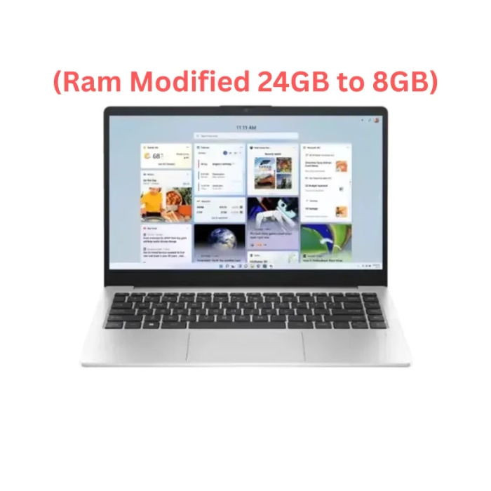 HP 250R G10 (D4CK5AT) Laptop, Intel Core 3-100U, 8 GB RAM, 512 GB SSD, 15.6 Inch FHD Screen, Fingerprint Reader, USB-C, Dos, Turbo Silver (Ram Modified 24GB to 8GB)