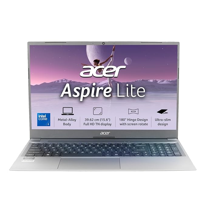 Acer Lite UN.34ESI.02X-14th Gen.Core3/8GB/256GB/15.6"FHD IPS/Metal Body/W11/Gun Metal