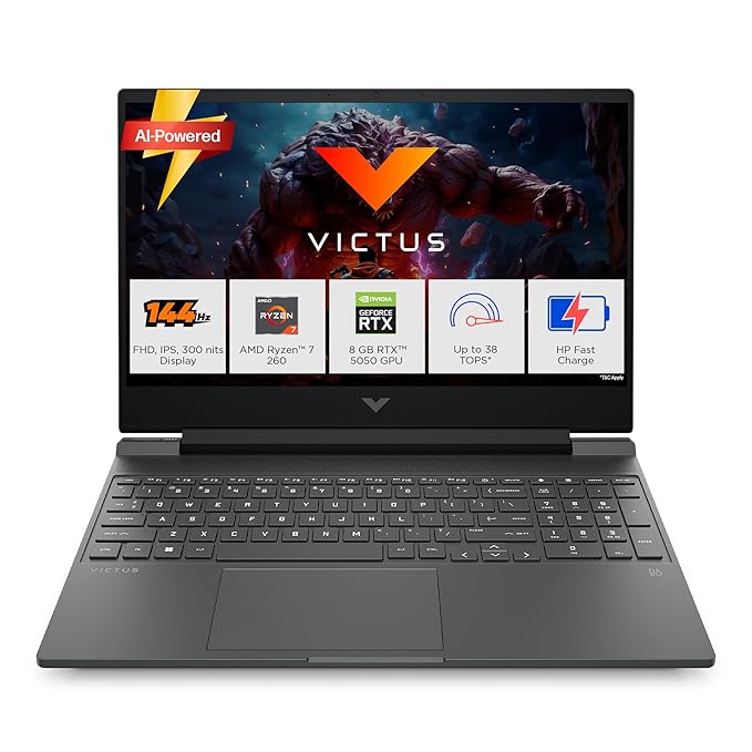 HP VICTUS 15-fb3185AX AMD Ryzen 7 Octa Core 260 24GB RAM 1TB SSD  8GB GEFORCE 5050 RTX  15.6" WIN11+MSO