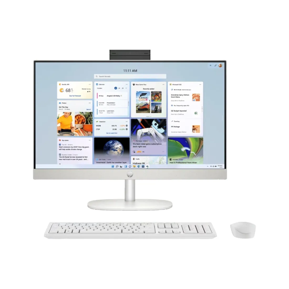 HP 24-cr0905in AIO Desktop, 13th Gen Intel Core i3-1315U, 8 GB RAM, 512 GB SSD, 23.8 Inch FHD Screen, Windows 11 Home, Ms Office 2024, Wireless Keyboard & Mouse, Shell White