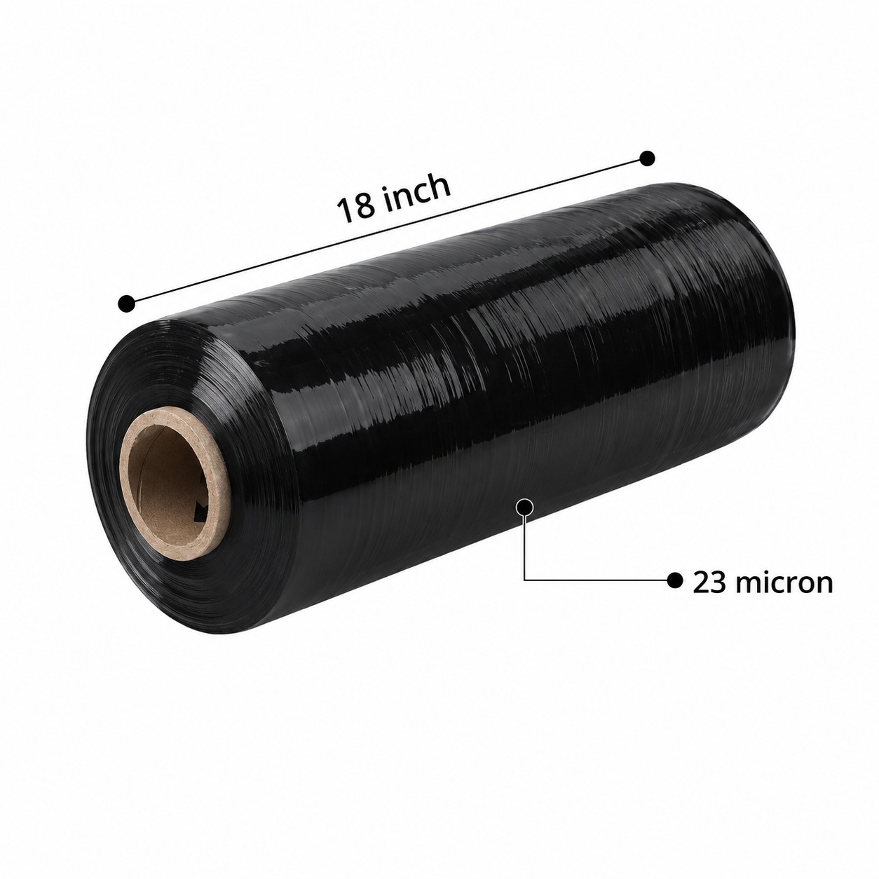 Stretch Film Role23 Microns 18 Inch Width, 300 RUPEES PER KG (BLACK)