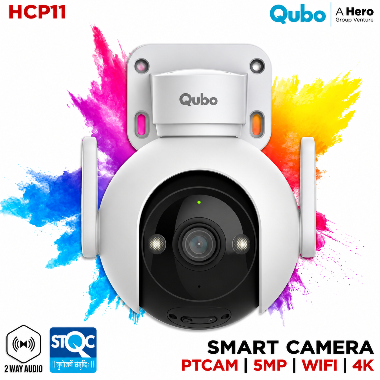 QUBO SMART OUTDOOR CAM 360° PRIME 5MP | CLOUD RECORDING | IP66 PT CAMERA