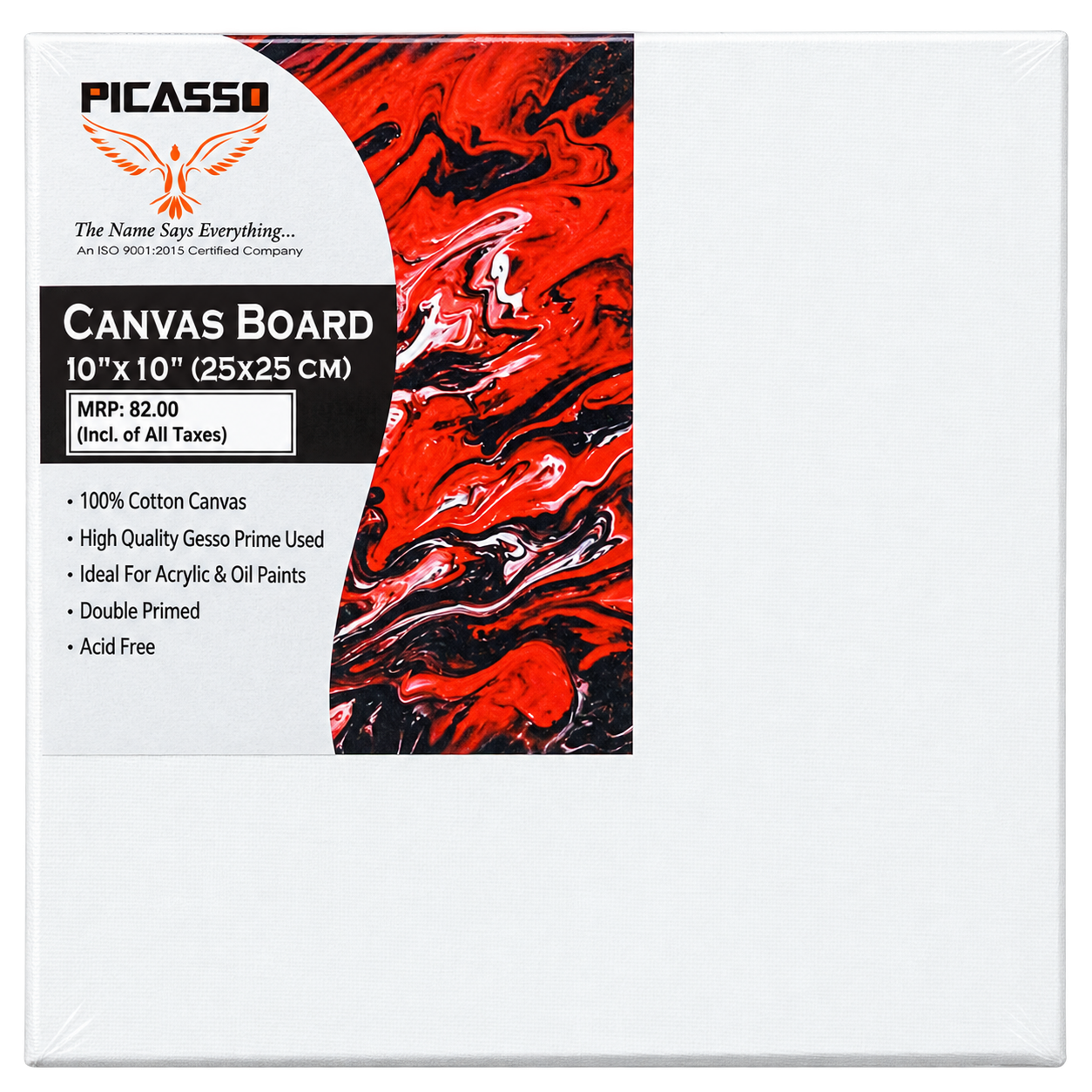 PICASSO Canvas Board 10x10 Inch | 25x25 cm