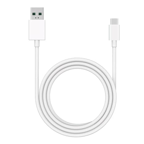 realme USB Type C Cable 8 A 100 cm DL129 (Compatible with Mobile Phones with SuperVooC Charging Input, White, USB Type A To USB Type C, 80 W)