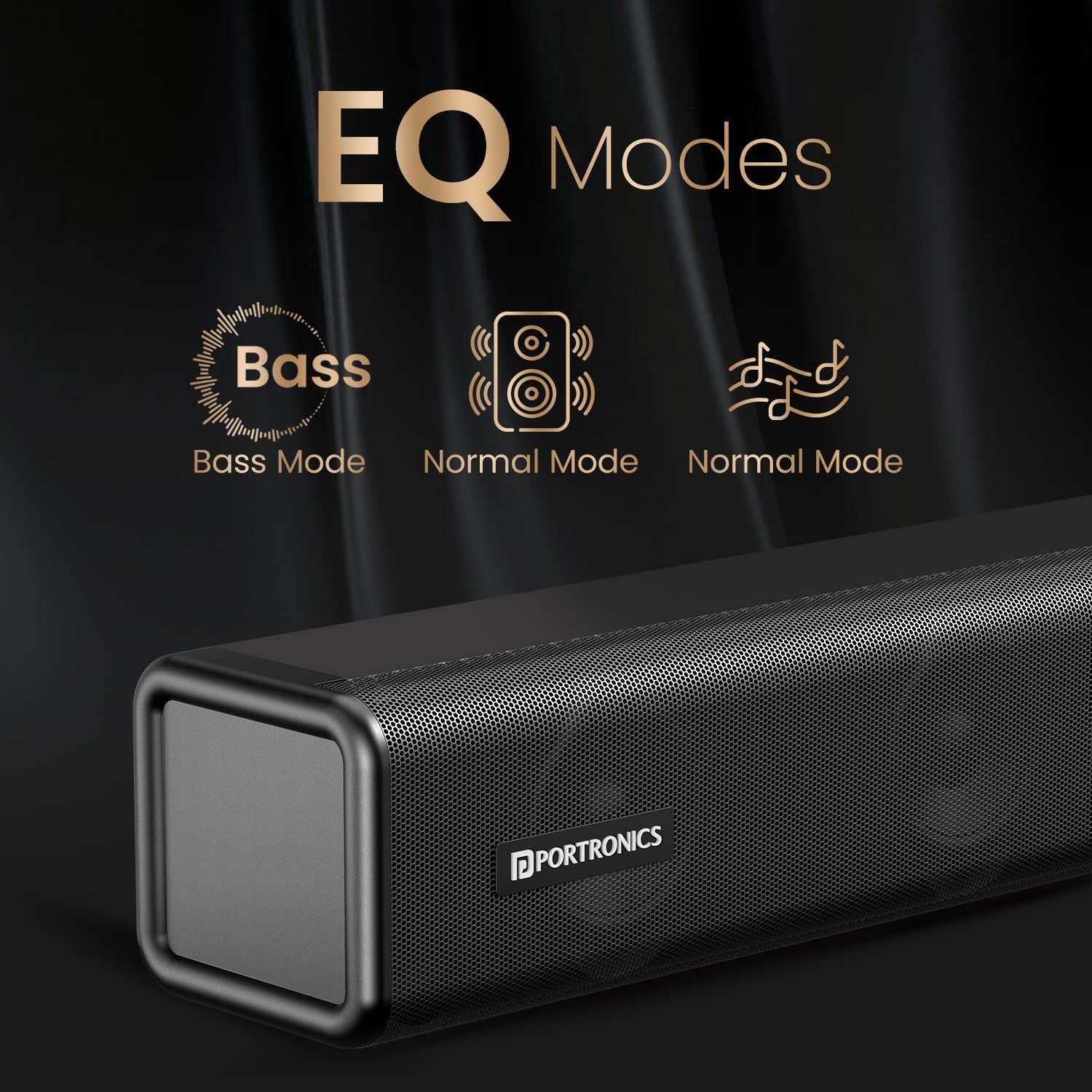 Portronics Pure Sound 107 | 200W Soundbar with Subwoofer for Deep Bass, 2.1 Channel Home Theatre, 3D Surround Sound, HD Sound, 3 EQ Modes, Bluetooth 5.3V, HDMI, AUX in, USB, Optical Port (Black) - Image 5