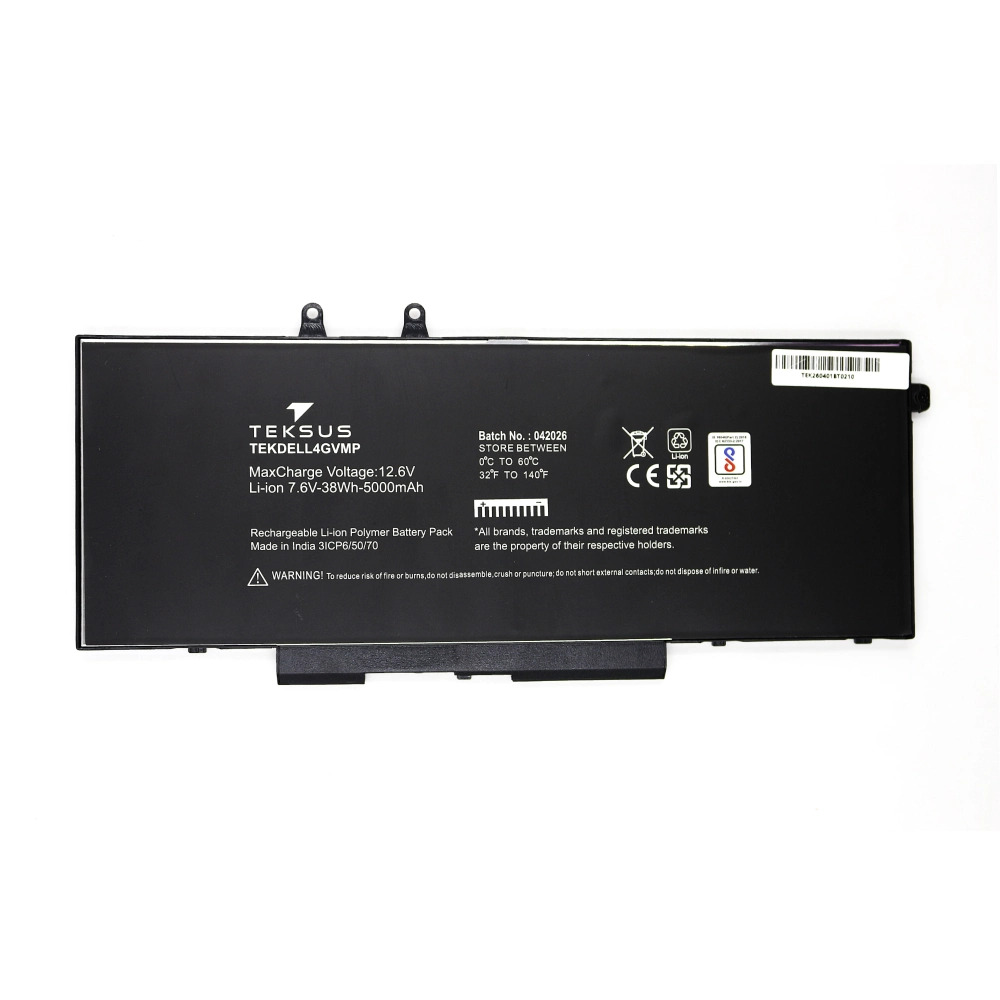 Teksus Laptop Battery Compatible For Dell Latitude 5400 | 4GVMP 2C - Image 2
