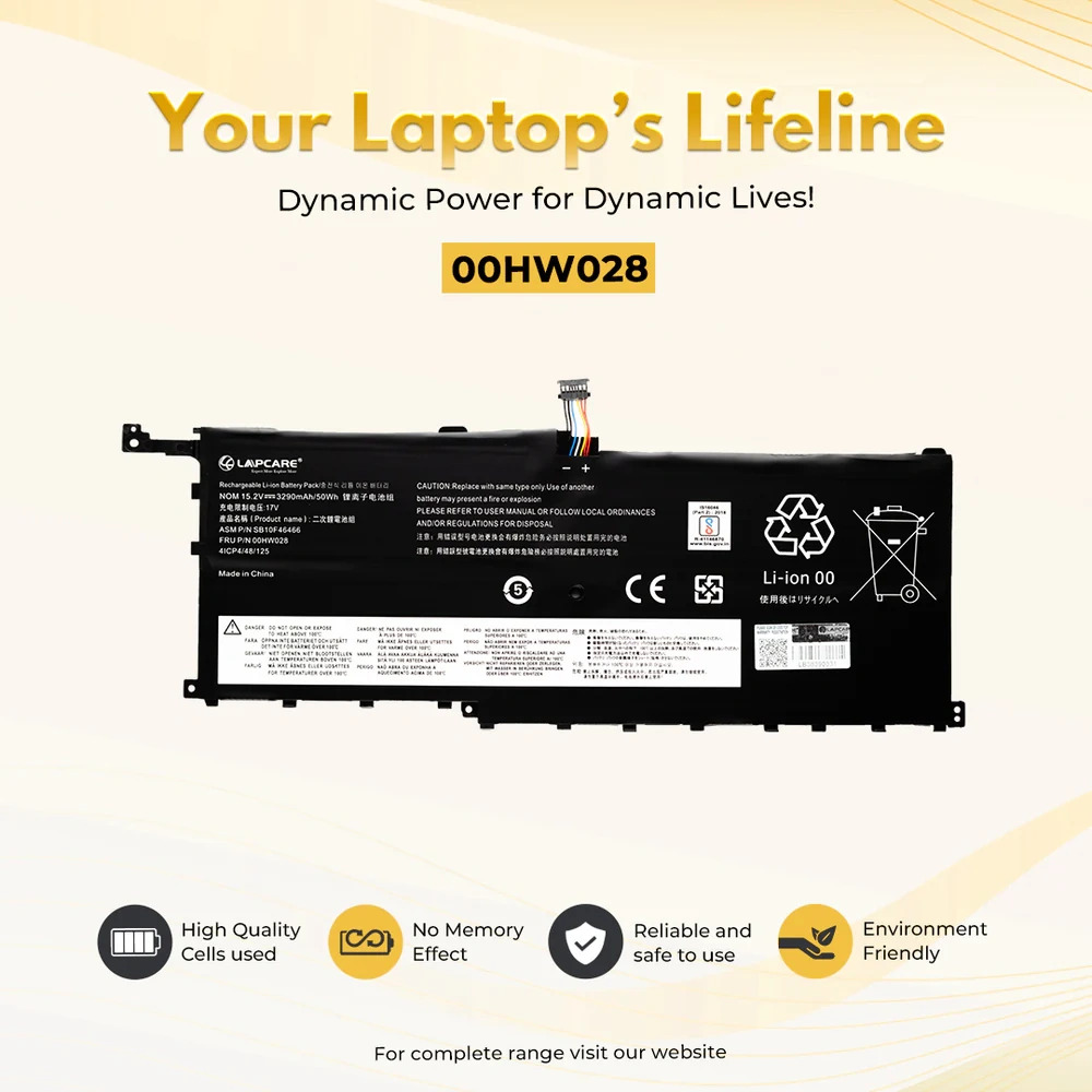 Lapcare Laptop Battery Compatible For Lenovo ThinkPad X1 Yoga | 00HW028 - Image 4