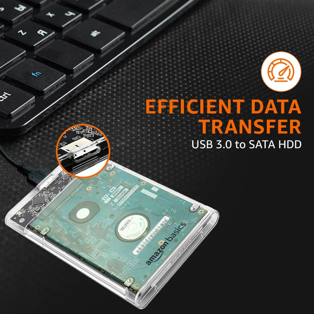 Amazon Basics HDD Casing 2.5 Inch Sata USB Type C Transparent (ESC-TP01) - Image 3