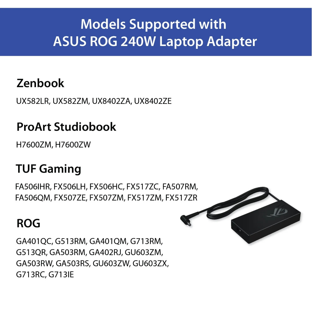 Asus Laptop Adapter Original ROG 240w | 20v/12a | 6.0 x 3.7MM - Image 3