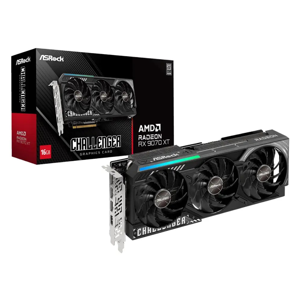 ASRock Graphic Card RX 9070 XT 16GB DDR6 Challenger Gaming Triple Fan