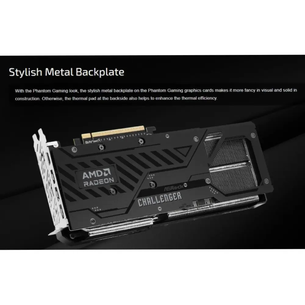 ASRock Graphic Card RX 9070 XT 16GB DDR6 Challenger Gaming Triple Fan - Image 3