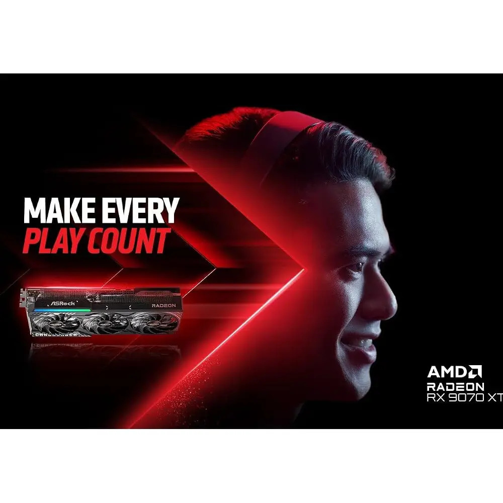 ASRock Graphic Card RX 9070 XT 16GB DDR6 Challenger Gaming Triple Fan - Image 4