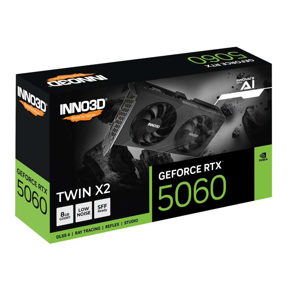 INNO3D Nvidia Graphic Card RTX 5060 8GB DDR7 Twin X2 Dual Fan
