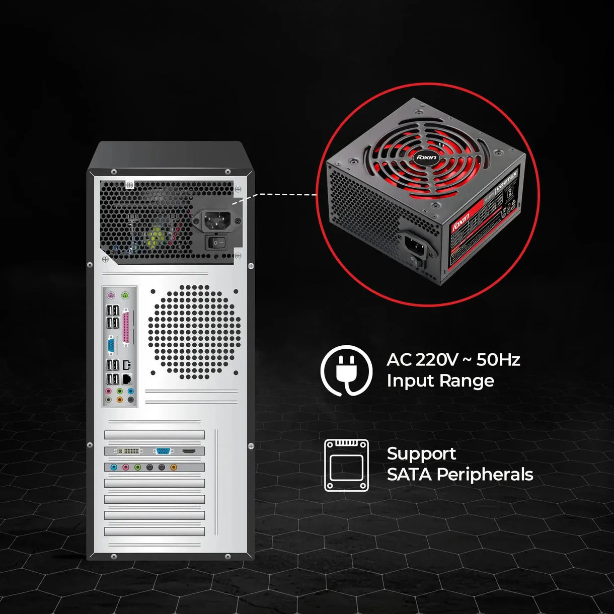 Foxin Desktop Power Supply Vortex 800 - Image 5